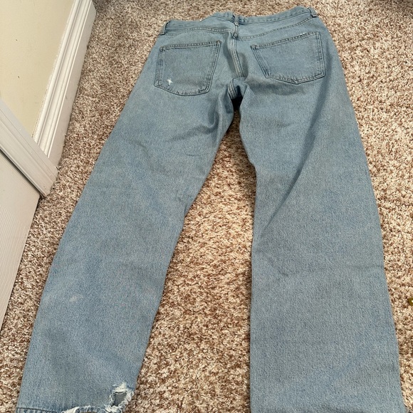 Agolde 90's Mid Rise Loose Fit Jeans Button Fly Distressed Size 30 - Picture 14 of 16